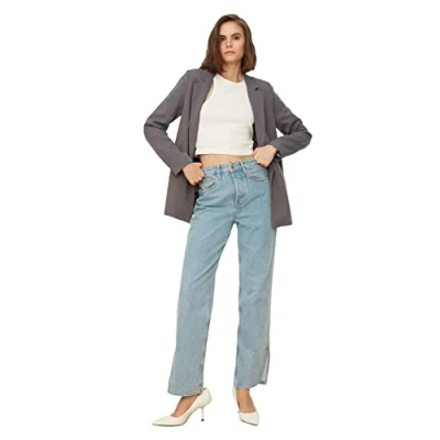 Abbildung von Trendyol Camel Crop Woven Blazerjacke mit Futter TWOAW22CE0086, 40