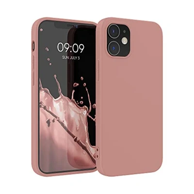 Abbildung von kwmobile Hülle kompatibel mit Apple iPhone 12 / Pro weiches TPU Silikon Case Cover geeignet für kabelloses Laden Winter Rose