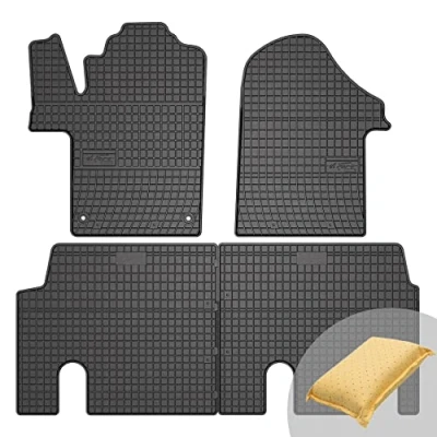 Abbildung von FROGUM EL Toro Gummimatten Ganzjähriges Set von Autofussmatte Auto Fußmatten für Mercedes Benz Vito III ab 2014 Beständiges Gummi Material 1,5cm Schutzkante