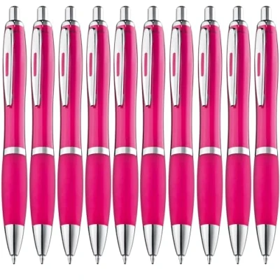 Abbildung von ZENSCRIBE® Ergonomische Kugelschreiber 10 Stück, Premium Set Hochwertig, Rutschfester Kulli für einfaches &amp; weiches Schreiben, Blauschreibender Pink
