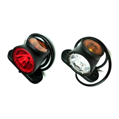 Abbildung von MelTruck 2x LED Begrenzungsleuchte Umrissleuchte kurz Ausleger 12V 24V für LKW PKW Anhänger (lange 64 mm)