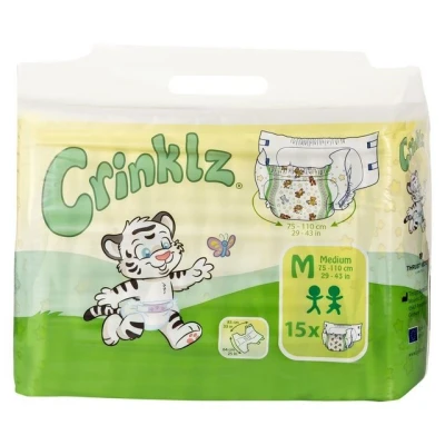 Abbildung von Crinklz Windeln mit Bärchen M (75 110 cm) (15 St., Folie und bunten Motiven)