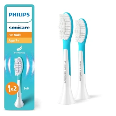 Abbildung von Philips Sonicare For Kids, Original Ersatzbürstenköpfe für Kinder ab 7 Jahren, 2er Pack, HX6042/90