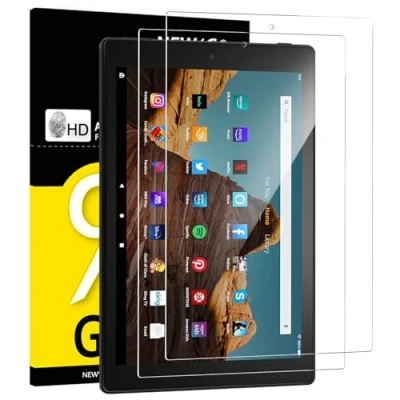 Abbildung von NEW&#039;C 2 Stück, Panzer Schutz Glas für Amazon Fire HD 10 (2019), 9H Härte,HD Displayschutzfolie, 0.33mm Ultra klar