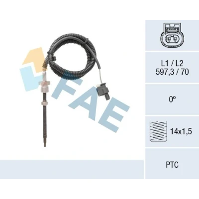 Abbildung von FAE 68018 Sensor, Abgastemperatur MERCEDES BENZ: E Klasse Limousine, C T modell, modell