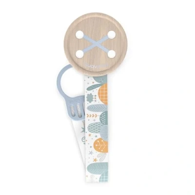 Abbildung von Suavinex, Schnullerkette, Schnullerband, Clip, für Babys +0 Monate, Schnullerkette Stoff, Weiche und Flexible, Dreams Blue