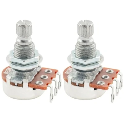 Abbildung von Alpha Mini B25k Metrische Potentiometers Split Shaft Linear Taper Potis für E Gitarre oder Bass (2 Stück)