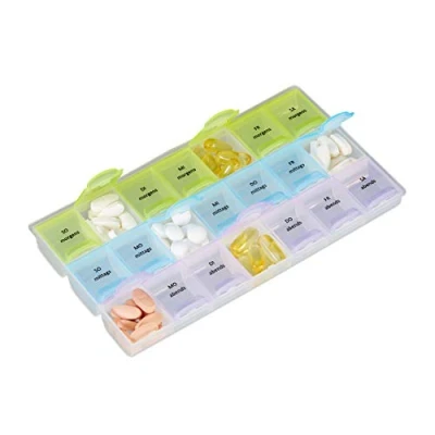 Abbildung von relaxdays Pillendose Tablettenbox 7 Tage 3 Fächer