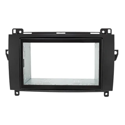 Abbildung von tomzz Audio 2434 029 Doppel DIN Radioblende Set kompatibel mit Mercedes A W169 B W245 Sprinter W906 Vito Viano W639 VW Crafter schwarz Einbaukit
