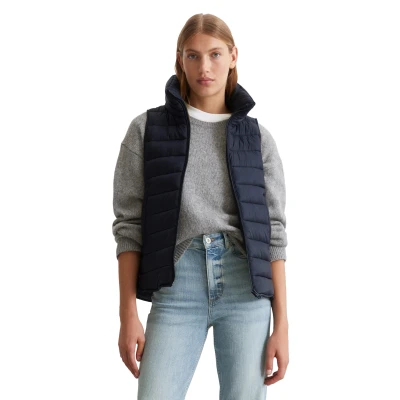 Abbildung von Marc O&#039;Polo VEST Stand UP Collar WELT Pockets Weste, Damen, Größe: 32, Deep blue sea