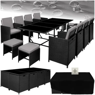 Abbildung von tectake Sitzgruppe Palma, (Set, 12 tlg), Tisch und Stuhl Set