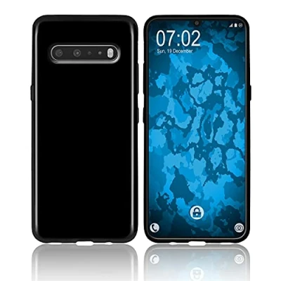 Abbildung von PhoneNatic Case kompatibel mit LG V60 ThinQ schwarz Silikon Hülle transparent
