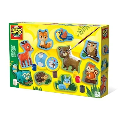 Abbildung von SES Creative 01134 Gips Gießen Waldtiere, Natur Bastelset für Kinder