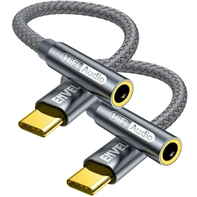 Abbildung von QILERUI USB C auf 3,5 mm Buchse, Kopfhörer Adapter, Type AUX Audiokabel, kompatibel mit iPhone 15/Pro Max/15 Pro/15 Plus Galaxy S23 S22 S21 Pad Pro 2022/2021/2018 Google Pixel 7/8