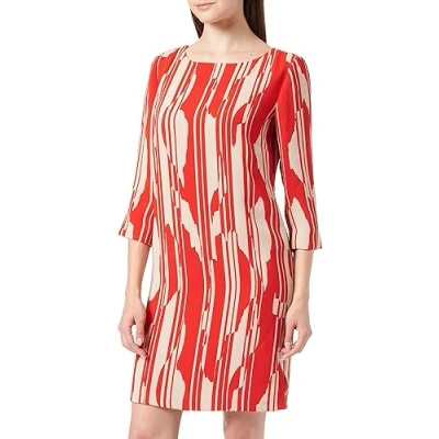 Abbildung von comma MIT Allover Print Freizeitkleid, Damen, Größe: 34, Preiselbeere