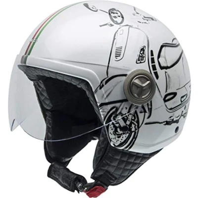 Abbildung von NZI Herren 050267A045S Zeta Grafik Offenes Gesicht Motorradhelm, Glanz W Vespa Turia, S
