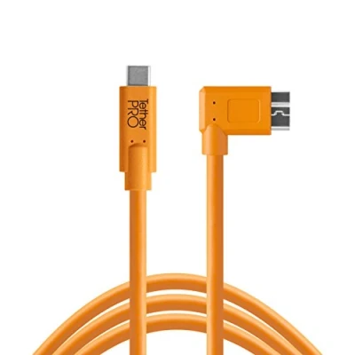Abbildung von Tether Tools USB C a 3.0 Micro B rechtwinklig 4,60 m orange