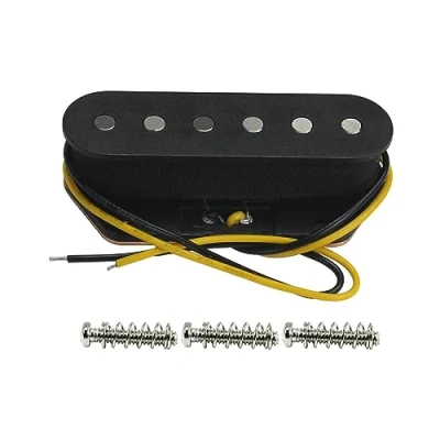 Abbildung von FLEOR Schwarz Single Coil Pickup Gitarrensteg Pickups 55mm Alnico 5 Magnet 6 7k für TL TE E Gitarren Stegteile