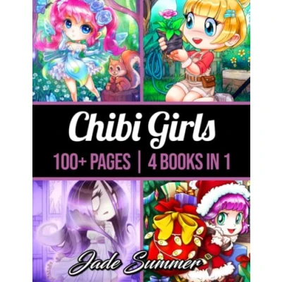 Abbildung von 100 Chibi Girls: An Adult Coloring Book Collection with Cute Girls, Fantasy, Horror, Christmas, and More!