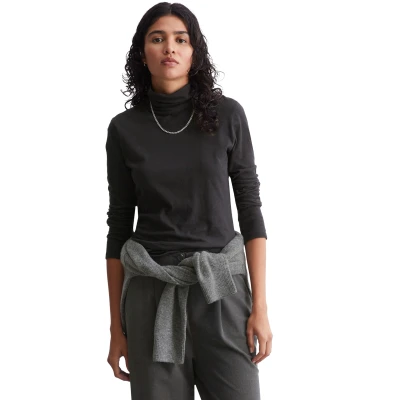 Abbildung von Marc O&#039;Polo Denim Turtleneck Langarmshirt, Damen, Größe: Medium, Black