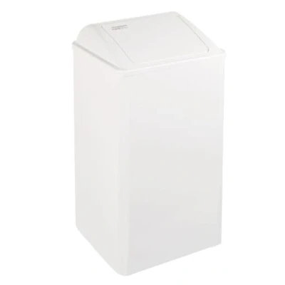 Abbildung von All Care 11060 Dutch Bins Abfalleimer in Metall mit selbstschließendem Deckel, 65 Liter, Weiß