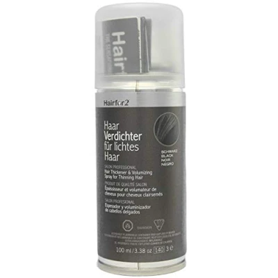 Abbildung von Hairfor2 Haarverdichtungsspray gegen lichtes Haar Haarpuder Streuhaar Haarauffüller Haarausfall Haarverdichter (100ml) (schwarz)
