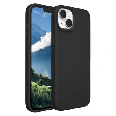 Abbildung von JT Berlin Steglitz Liquid Silikon dünne Schutzhülle kompatibel mit Apple iPhone 15 Hülle [Wireless Charging / magnetisches Aufladen kompatibel, Weiches Microfaser Innenfutter] schwarz