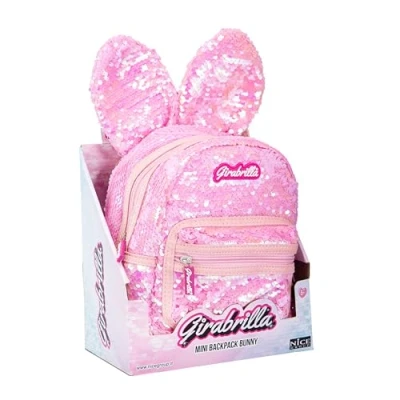 Abbildung von Girabrilla Bunny Backpack Pink Rucksack Kaninchen Rosa mit Pailletten