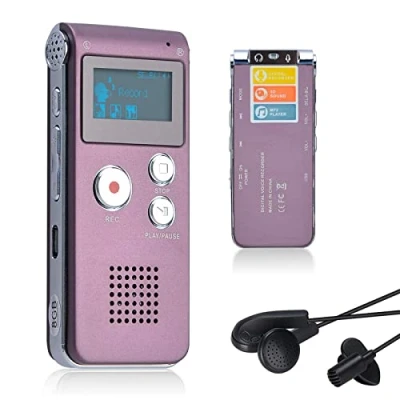 Abbildung von Lychee 8GB LCD Bildschirm Digitales Diktiergerät Aufnahmegerät Sprachaufnahme Audiorekorder Voice Recorder für Studium Konferenzen und Interviews MP3 Player (Weinrot)