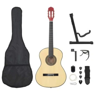 Abbildung von vidaXL 12 tlg. Klassische Gitarre für Anfänger 4/4 39&quot; Konzertgitarre Einsteiger Jugend Gitare Klassikgitarre Saiteninstrument
