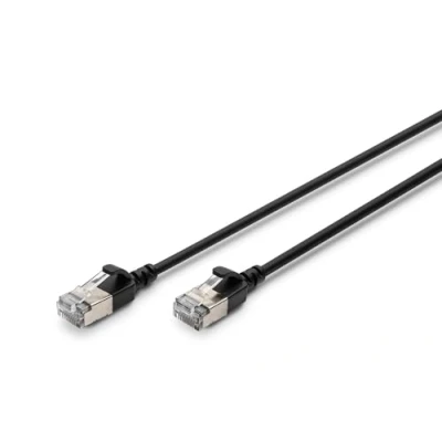 Abbildung von Assmann DIGITUS CAT 6A F FTP SlimPatchk.,CU,LSZH AWG 32/7, 0.3m,Schw.
