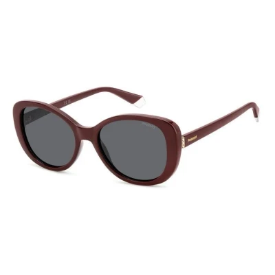 Abbildung von Polaroid Unisex Sonnenbrille PLD 4154/S/X 55/18/145 Damen Sunglasses, LHF/M9 Burgundy, 55