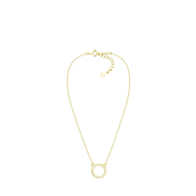 Abbildung von Sofia Milani Damen Halskette 925 Silber vergoldet/golden mit Zirkonia Steinen Kreis Anhänger N0671