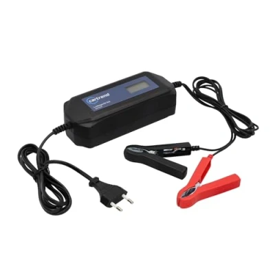 Abbildung von cartrend Auto Ladegerät DP 10.1 für Autostart Funktion nach Netzausfall, wartungsfrei, Blei Säure, GEL, EFB, AGM, PKW, Motorräder, Boote und Traktoren, Microprozessor Technologie Schwarz 10A