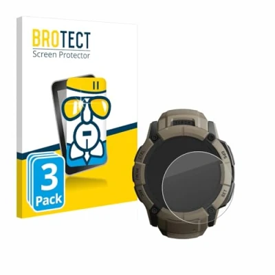 Abbildung von BROTECT Schutzglas für Garmin Instinct 2X Solar Tactical Edition (3 Stück) Schutzfolie Panzer Folie Glas [Extrem Kratzfest 9H, Anti Fingerprint,