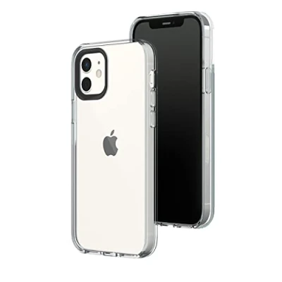 Abbildung von RhinoShield Crystal Clear Case kompatibel mit [iPhone 12/12 Pro] Fortschrittliche Vergilbungsresistenz, Hohe Transparenz, Personalisierbare und Transparente Schutzhülle Schwarz Kamera Ring