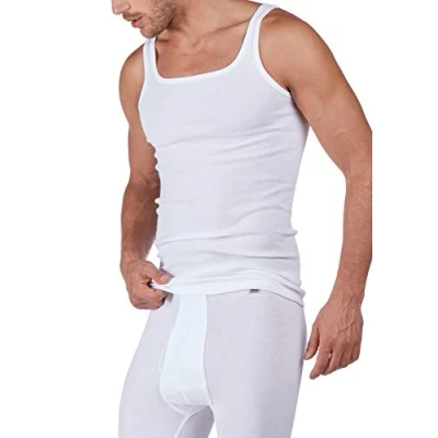 Abbildung von Huber Herren Achselshirt Unterhemd, Weiß (Weiss 0500), Large (Herstellergröße: L)