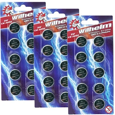 Abbildung von 30 x CR2032 Wilhelm Blisterpack Knopfzelle Batterie Lithium 3V CR 2032