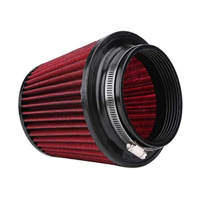Abbildung von Ymiko Unifür Versal Auto Luftfilter High Flow Einlass Lufteinlass Rundkegel Reiniger Clamp On Motorluftfilter(100mm)