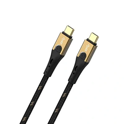 Abbildung von Oehlbach Primus USB Kabel Typ C zu State of The Art Super Speed 10 Gbit/s 40W Fast Charge Schnellladung hochflexibel HPOCC 3 Fach Schirmung 4K 60Hz Farbe Schwarz/Gold Meter