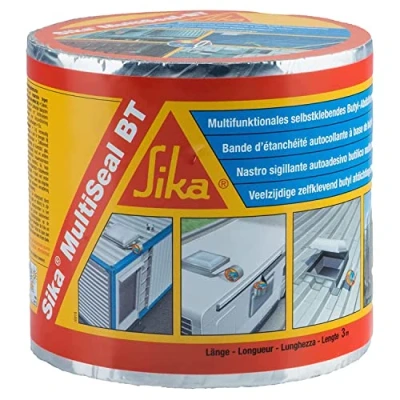 Abbildung von Sika Dichtband MultiSeal BT Aluminium ideal für Abdichtungen und Schnellreparaturen selbstklebend 3 m x 100 mm