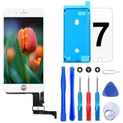 Abbildung von Brinonac Für iPhone 7 Display LCD Touchscreen Digitizer Ersatz Bildschirm Front Komplettes Glas mit Werkzeug und Schutzfolie (4,7&quot;, Weiß)