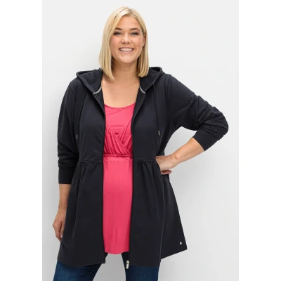 Abbildung von Sheego Umstands Sweatjacke, Damen, Größe: 48/50, Tiefblau