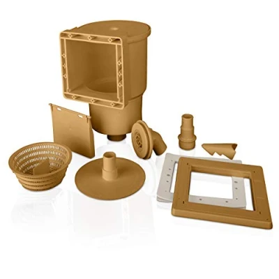 Abbildung von Gre AR100W Skimmer zur Reinigung und Wasseraufbereitung von Standardpools + Einlassventil. Filtersystem für Pools, Farbe Braun, 27 x 22 35 cm