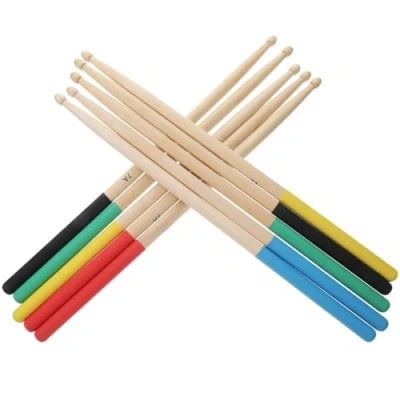 Abbildung von ROSENICE Drumstick 7A Drumsticks 5 Paar mehrfarbig Drum Zubehör Light für Kinder