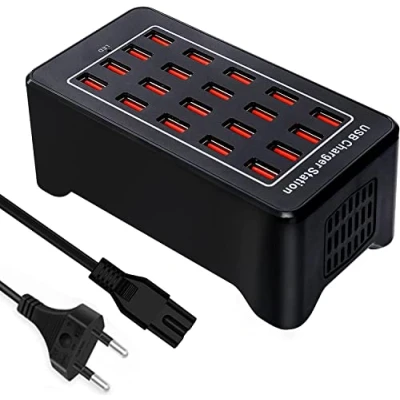 Abbildung von USB Ladegerät,20 Port Desktop Ladestation,100W Multi Funktions Smart Ladegerät,USB Wandladegerät,geeignet für Samsung S23/S22/S21/iPhone 11/12/13/14/15/Google Pixel/Xiaomi/Oppo/iPad/Tablets