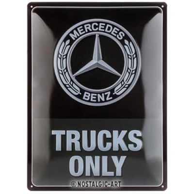 Abbildung von Nostalgic Art Retro Blechschild, 30 x 40 cm, Daimler Truck Trucks Only Geschenk Idee für Trucker, aus Metall, Vintage Design
