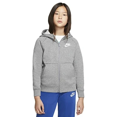 Abbildung von Nike Kinder PE Full Zip Hoodie, Carbon Heather/White, XL