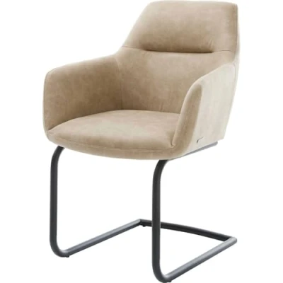 Abbildung von Schwingstuhl Pejo Flex Beige Vintage Freischwinger rund Schwarz