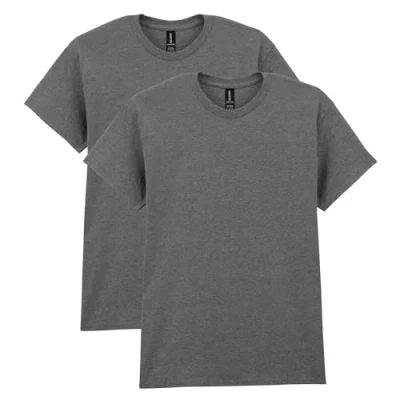 Abbildung von Gildan Unisex Erwachsene Heavy Cotton T Shirt, Style G5000, Multipack Hemd, Graphite Heather (2er Pack), XX Large